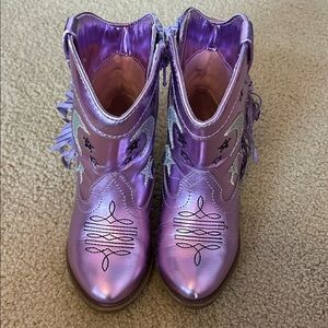 Metallic Pink Kids Cowgirl Boots